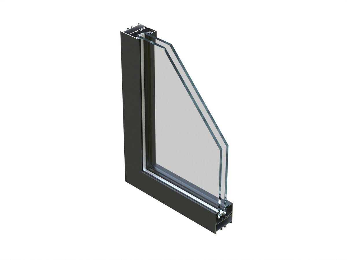 Double glazed aluminium window, corner detail