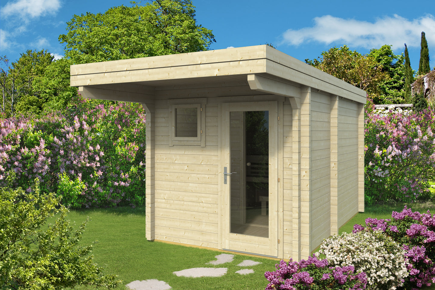 Eero 367 flat-roof sauna cabin, unpainted