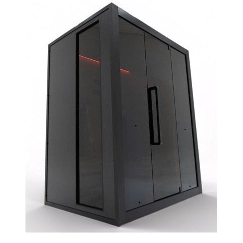 Exterior front angle view of the Hekla IR160 2 person infrared sauna cabin.