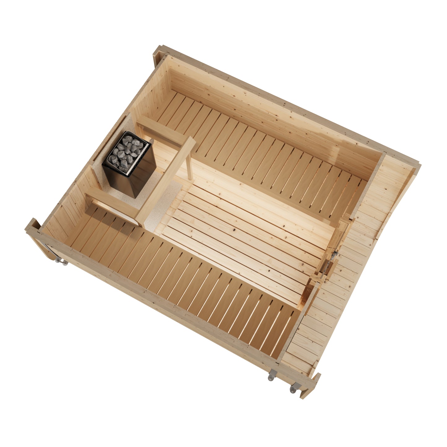 Steam & Oak Tallin 250 outdoor cube sauna in Nordic spruce, view 5