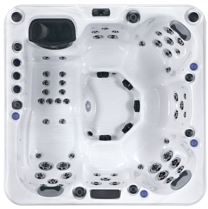Hot tub running costs UK — Aurora 6-Person 32A Hot Tub by Steam & Oak