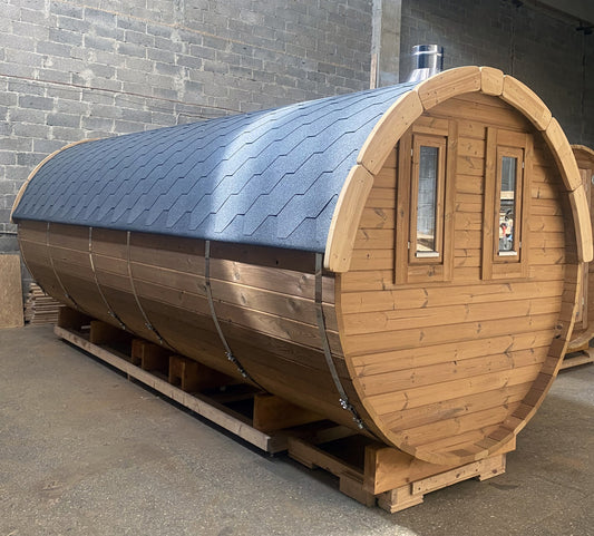 Holvi 590 Side thermowood barrel, sauna end with two windows