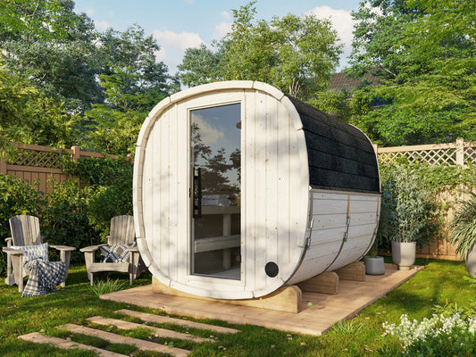 Koda 220 compact garden sauna in Nordic spruce
