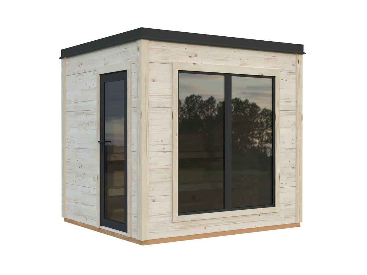 Kivi 250 sauna house in natural laminated timber