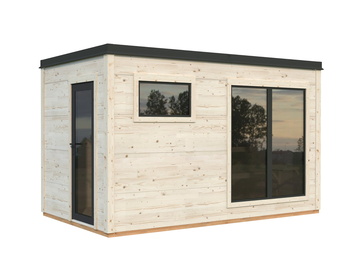 Kivi 390 sauna house in natural laminated timber