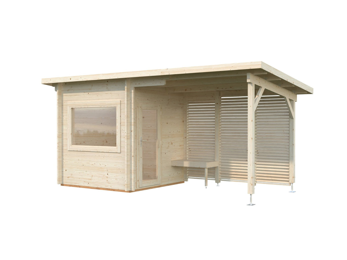 Leil 510 Canopy sauna in natural spruce