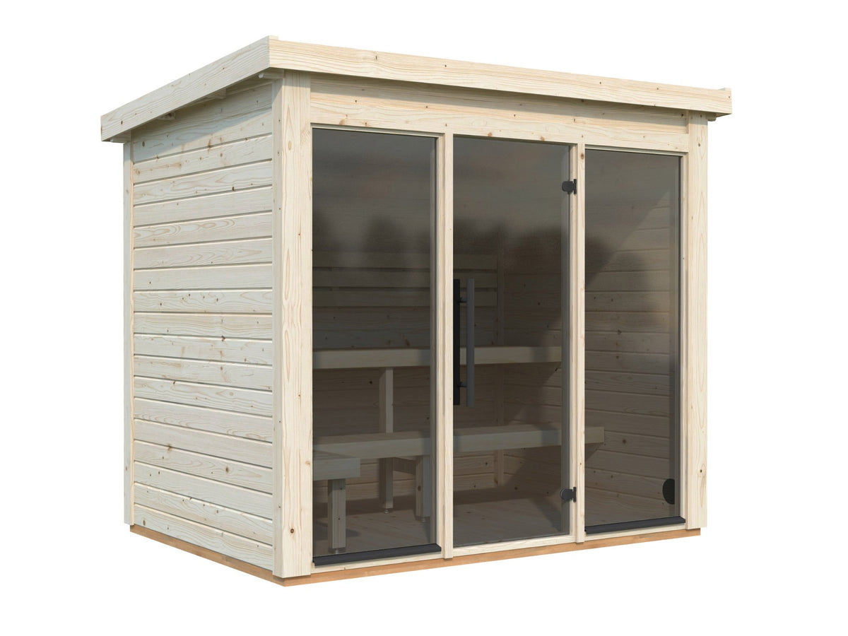 Udu 250 garden sauna in natural spruce
