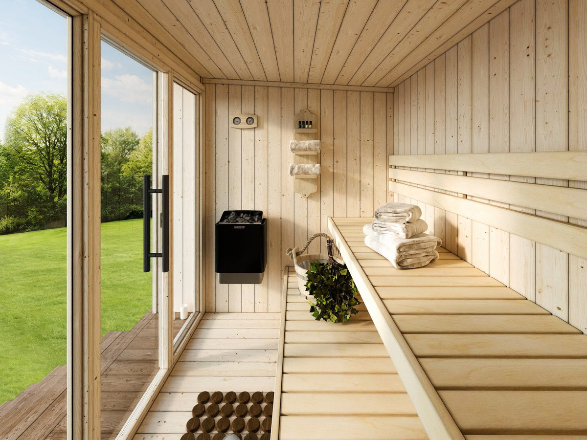 Inside the Meri 230 sauna