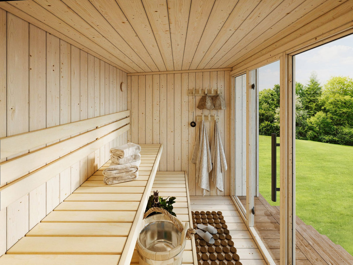 Inside the Meri 230 sauna, another view