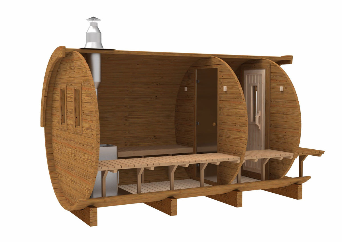 Holvi 450 cutaway showing the changing room and hot room