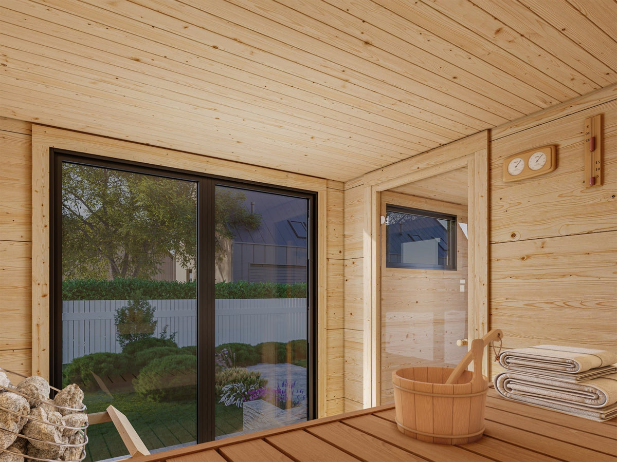 Inside the Kivi 390 sauna
