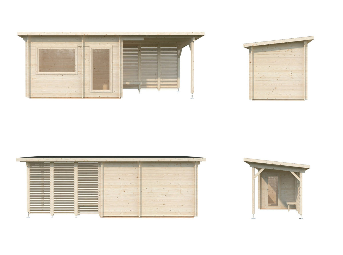 Leil 650 Canopy sauna from four sides