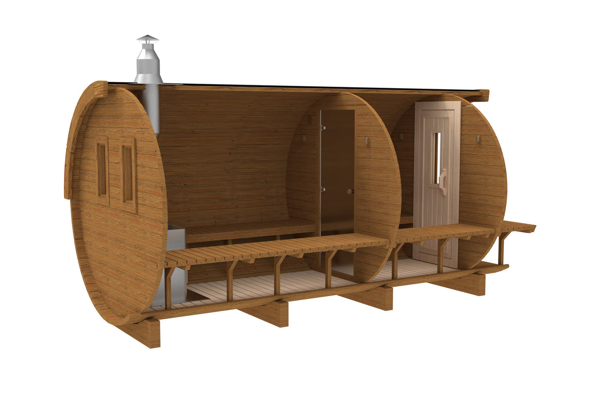 Holvi 480 cutaway showing the changing room and hot room