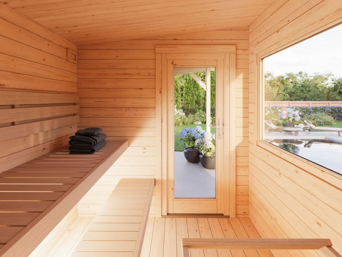 Inside the Leil 510 Canopy sauna