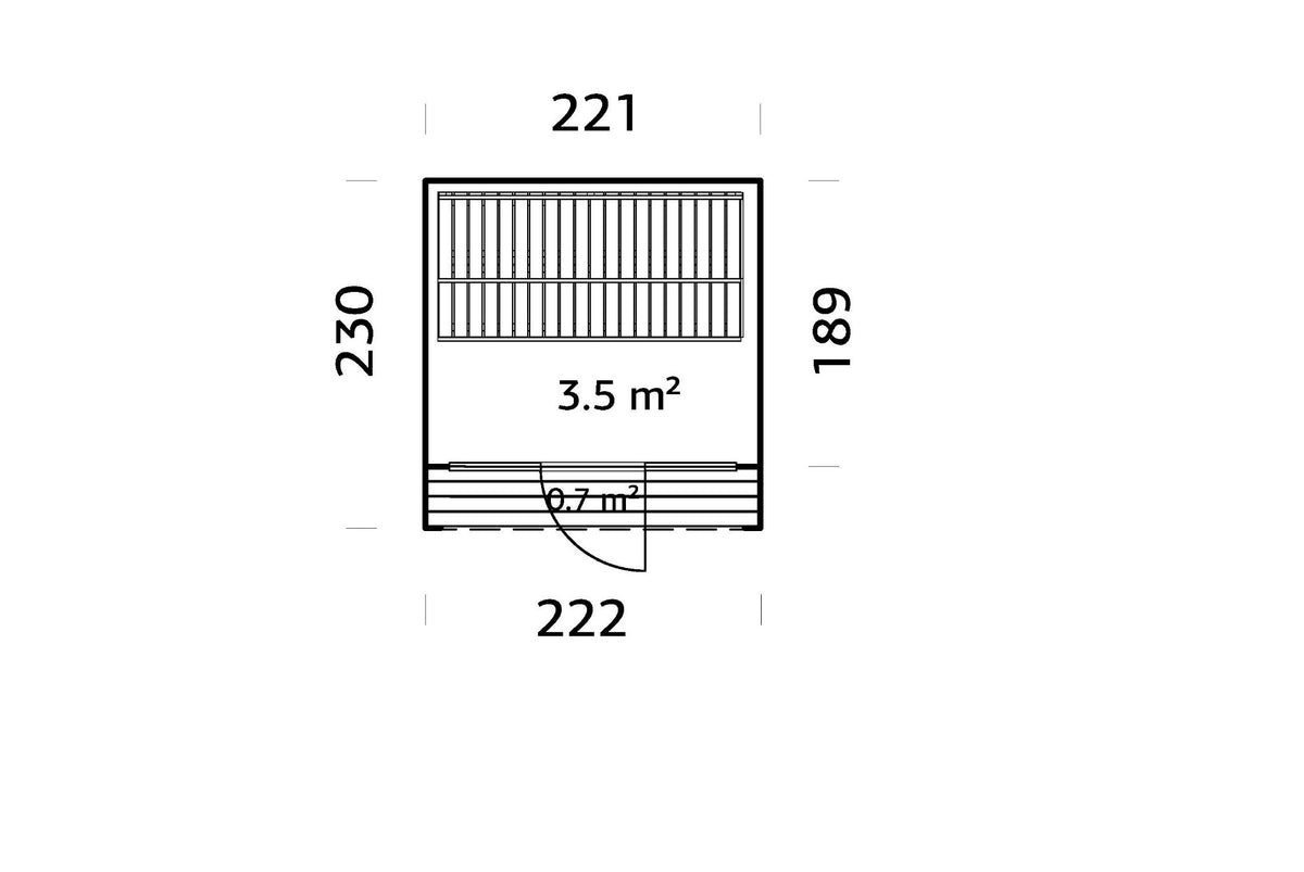 Meri 230 sauna floor plan