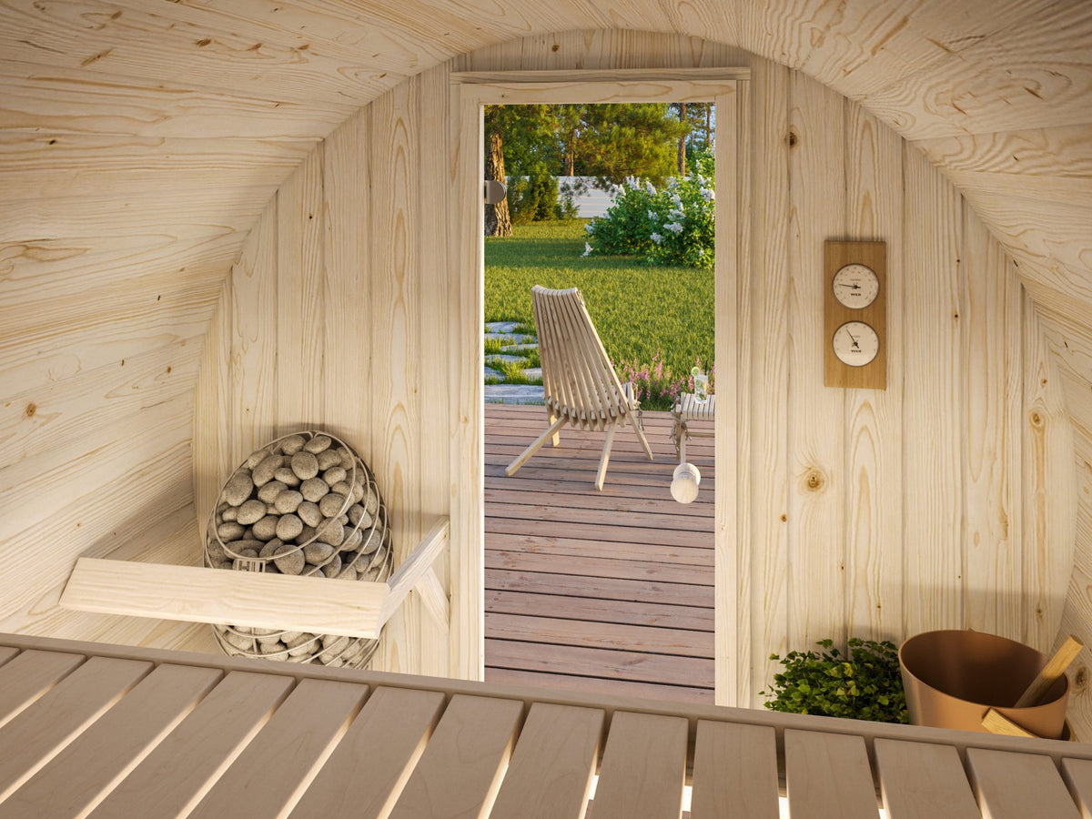 Inside the Vaat 200 barrel sauna