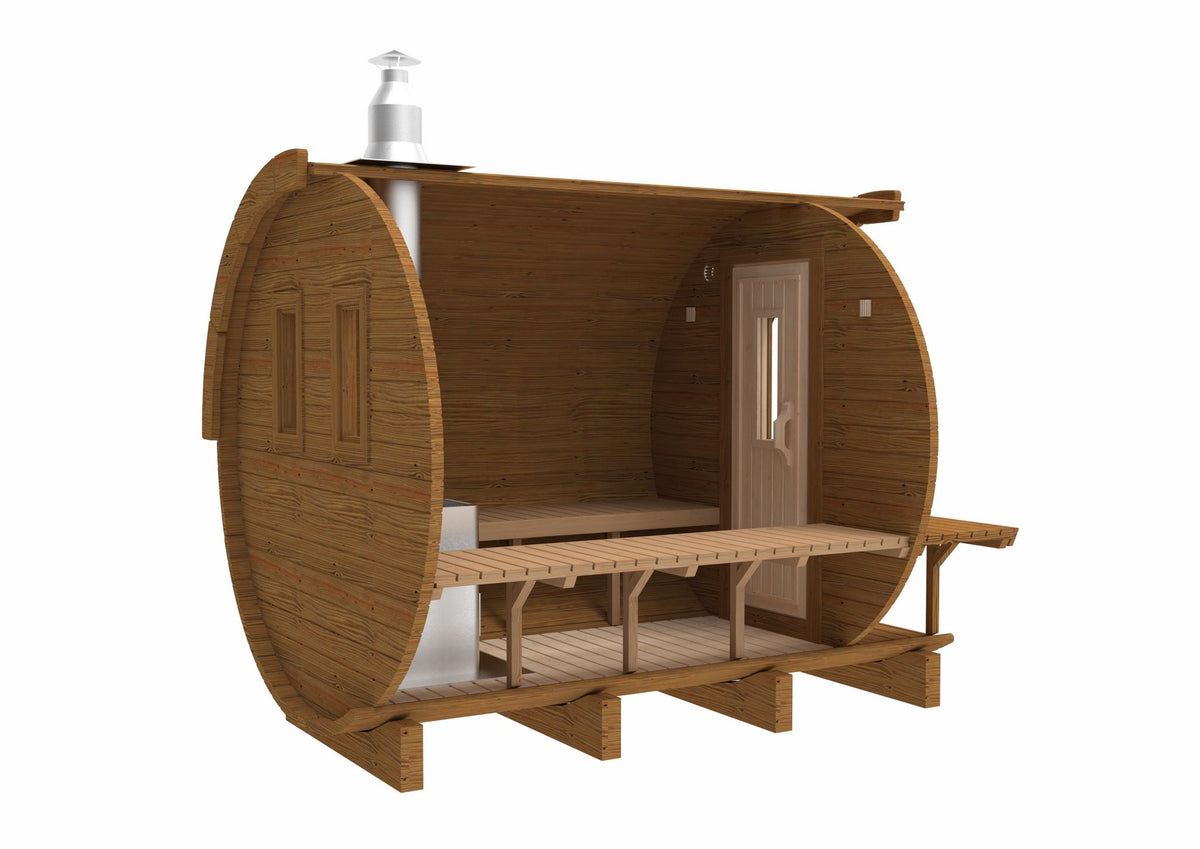 Holvi 300 Compact cutaway showing the hot room and terrace