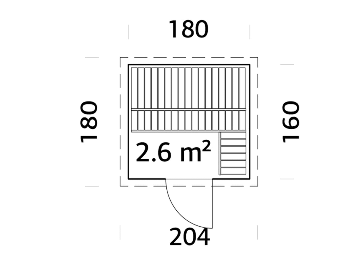 Udu 180 sauna floor plan