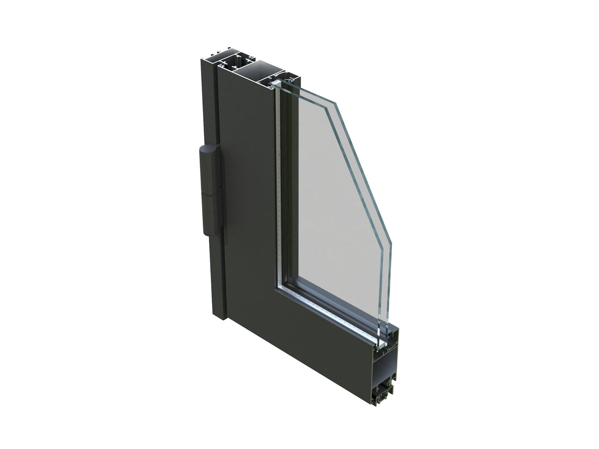 Double glazed aluminium door, corner detail
