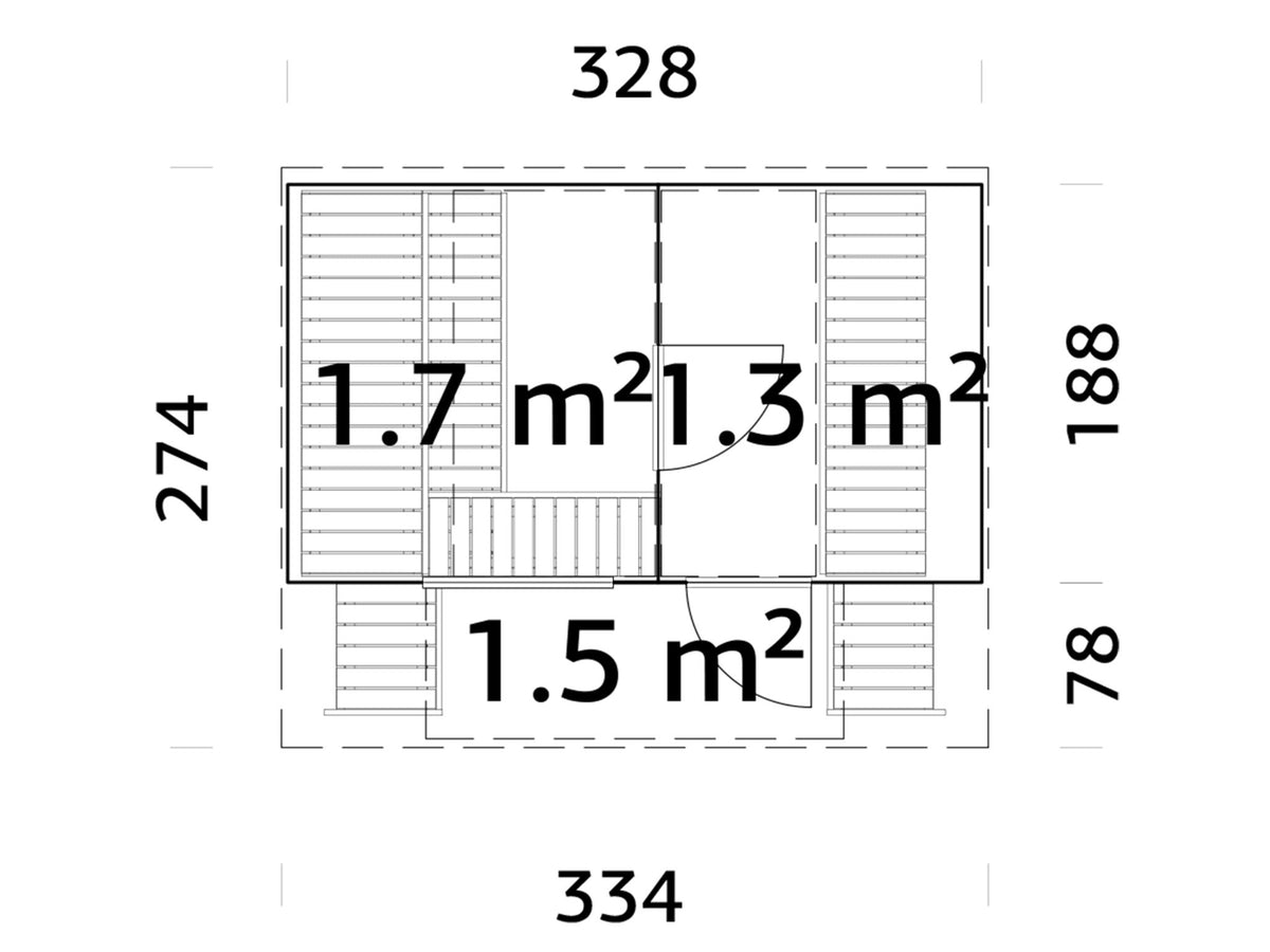 Laine 330 oval sauna plan