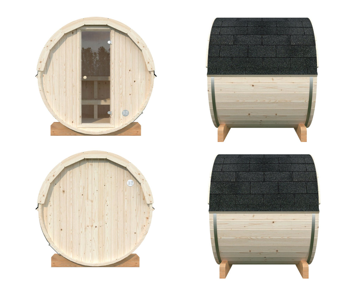 Vaat 200 barrel sauna from four sides