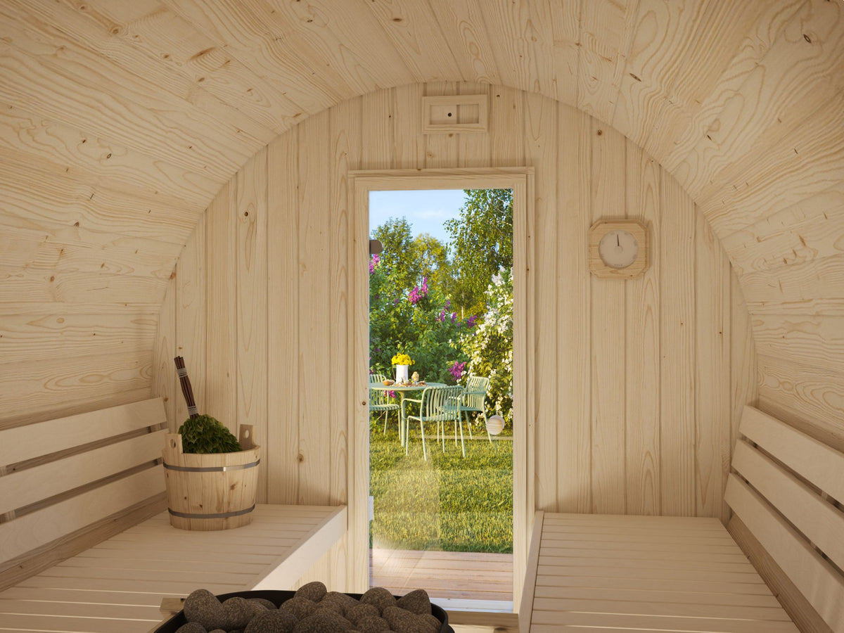 Inside the Vaat 290 barrel sauna