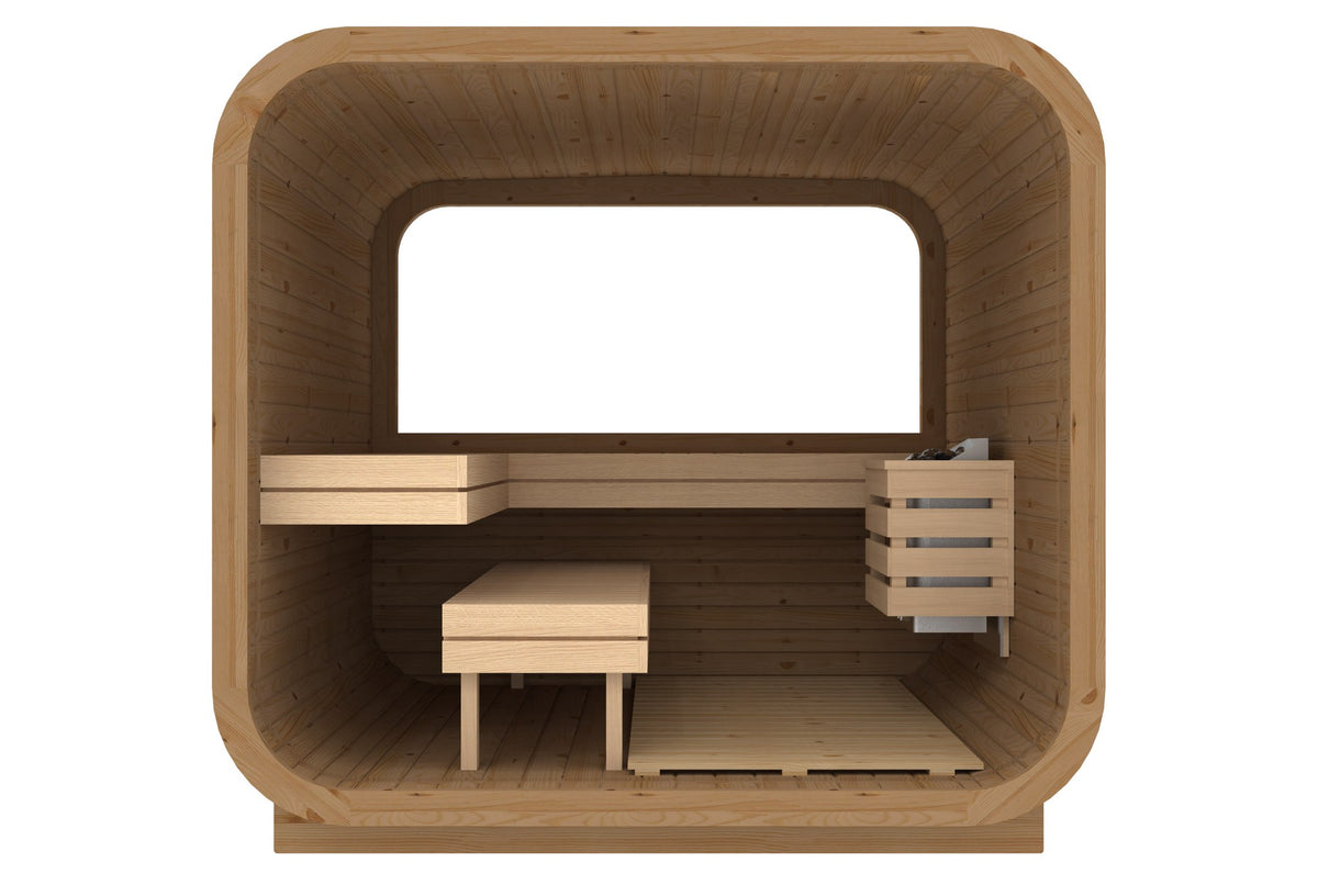 Ruutu 230 with the optional half glass back wall