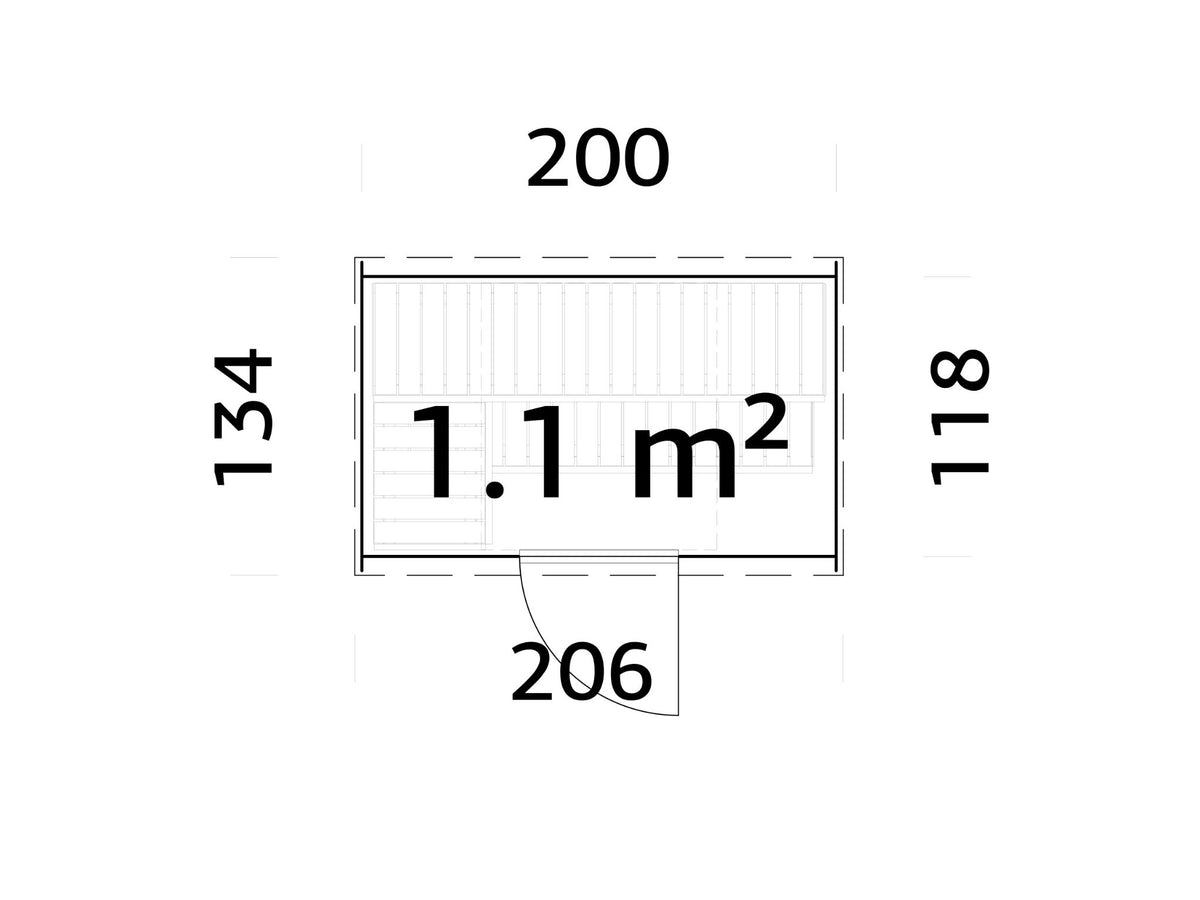 Koda 130 sauna floor plan