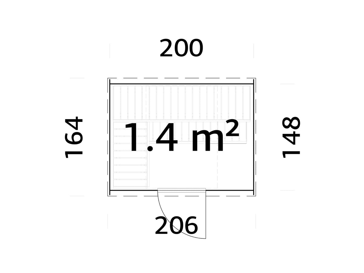 Koda 160 sauna floor plan