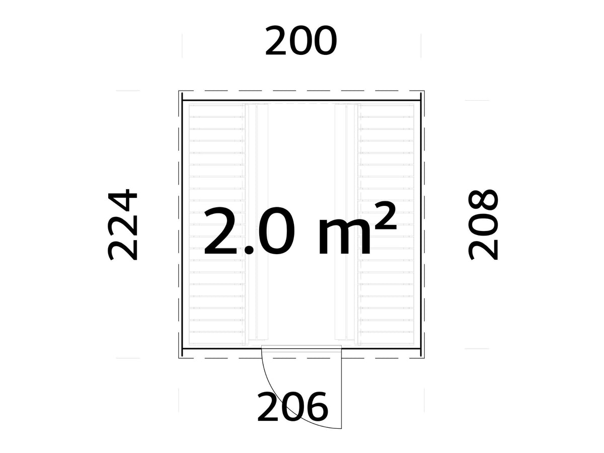 Koda 220 sauna floor plan