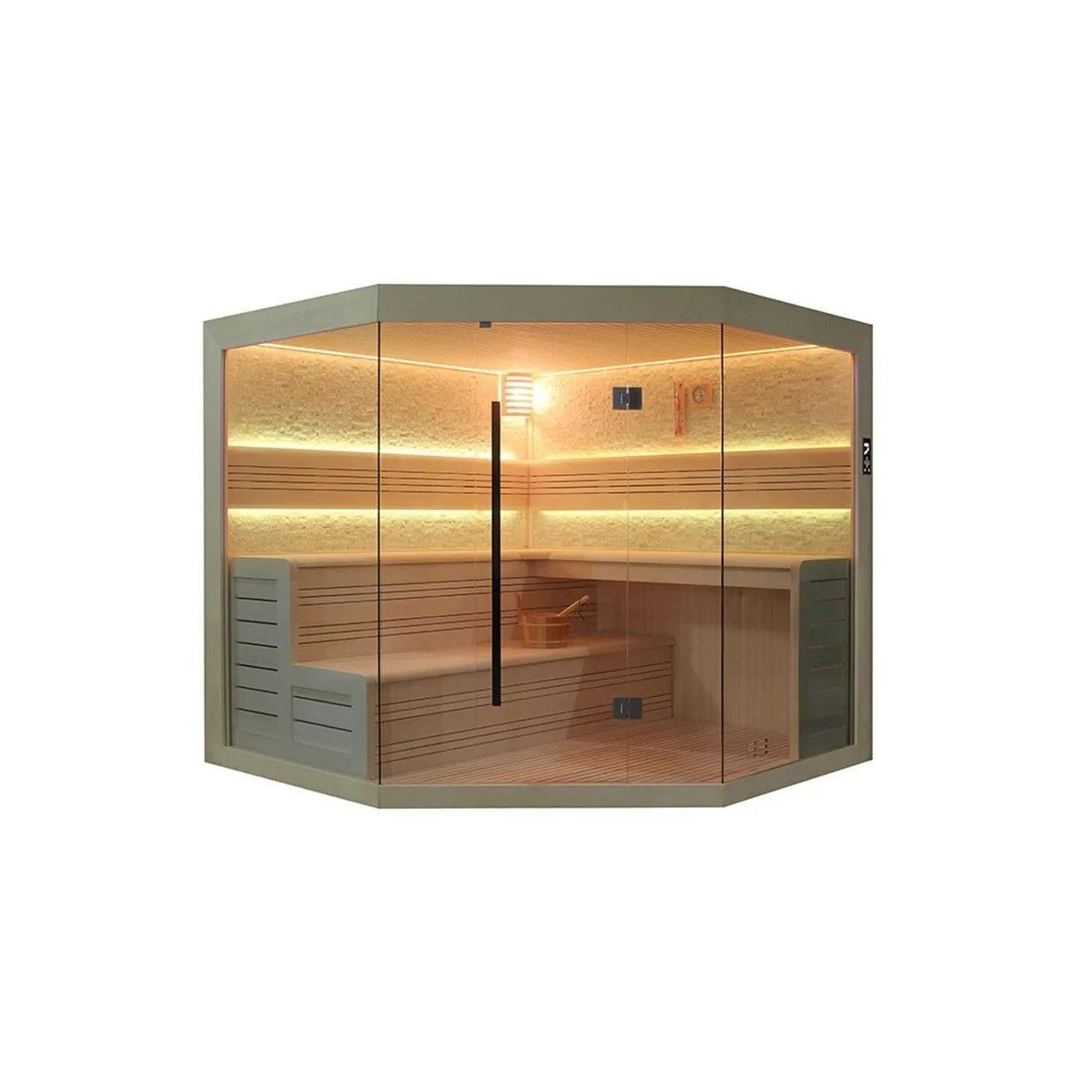 Marriott 220 Outdoor Sauna (White Stone) – 4 Person | Steam & Oak