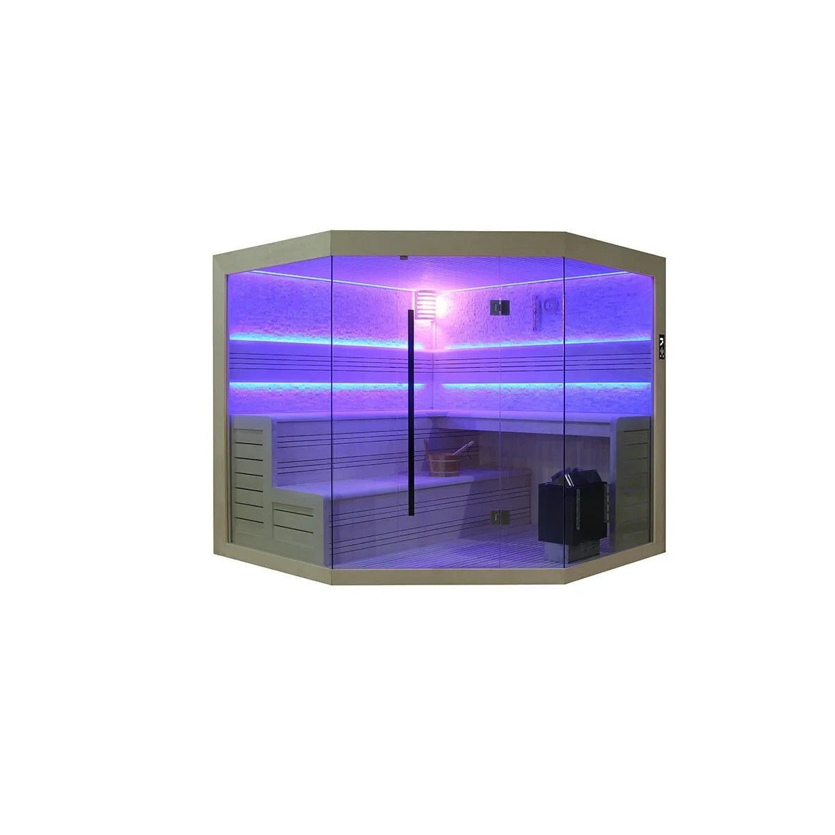 Marriott 220 Outdoor Sauna (White Stone) – 4 Person | Steam & Oak