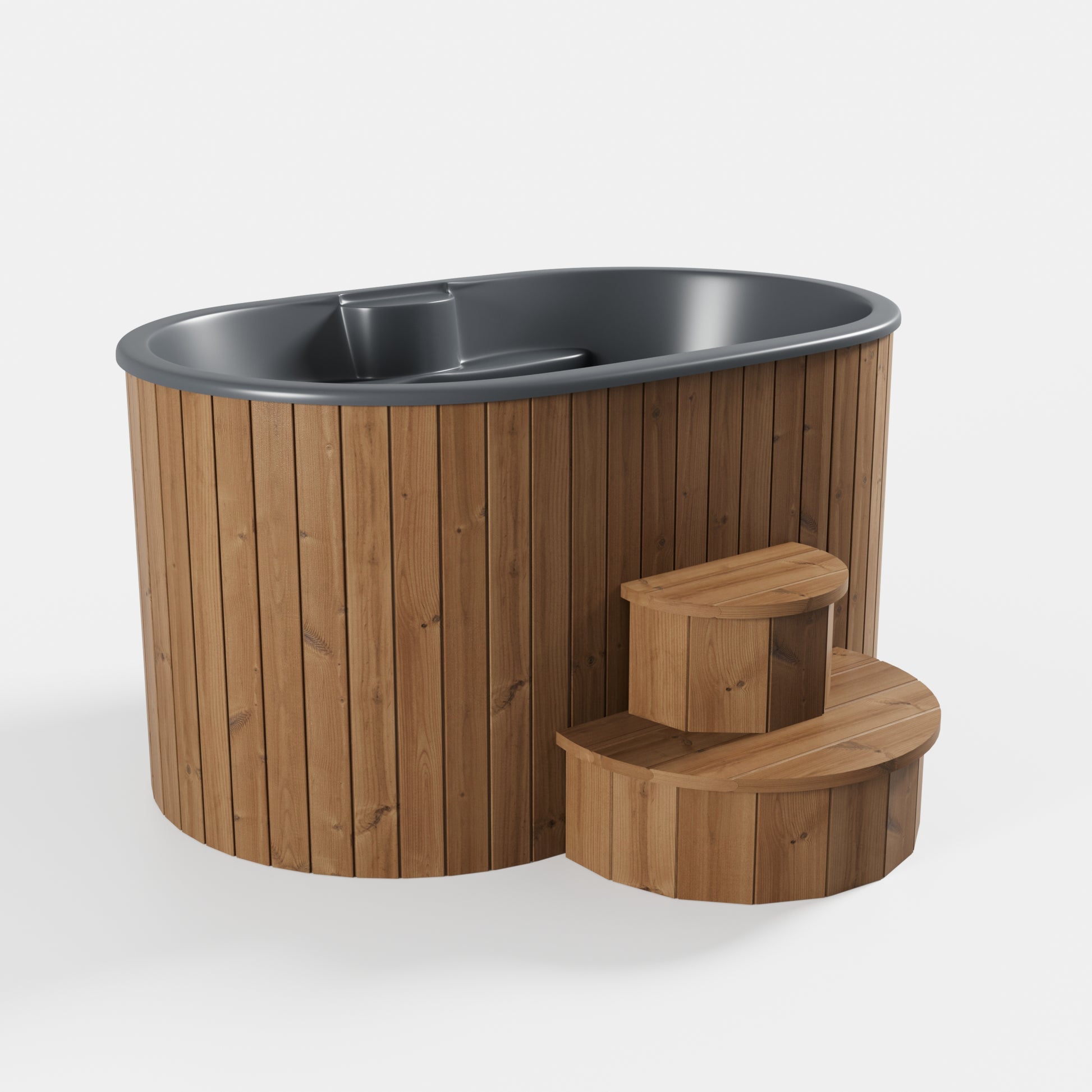 Halla Twin cold plunge tub showing the moulded centre divider and twin seats