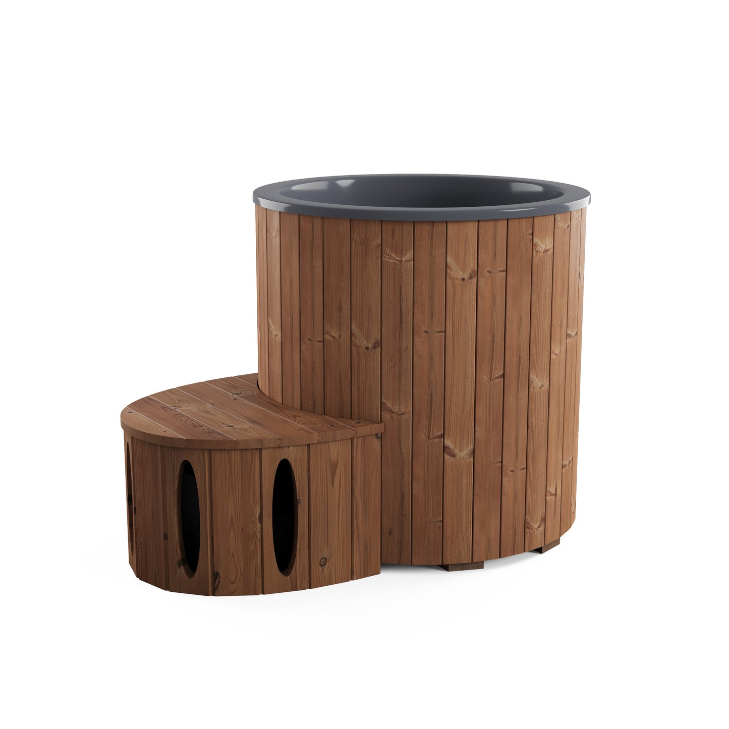 Steam & Oak Halla 100 ice bath with chiller unit and timber steps