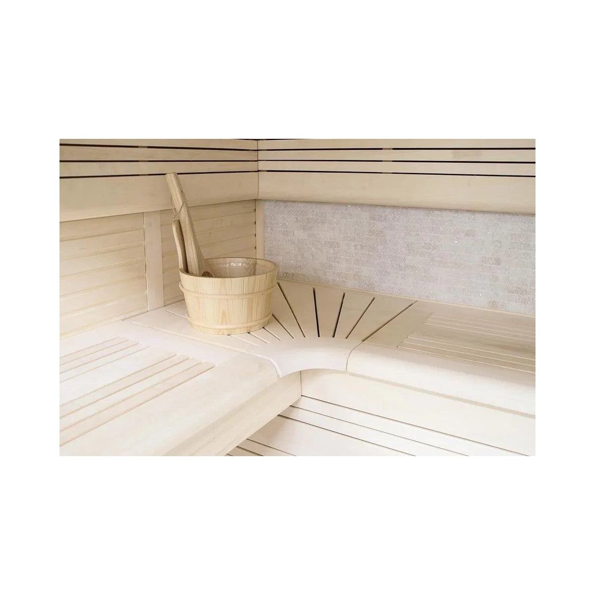 Luxor 200 Outdoor Sauna (White Stone) – 3 Person | Steam & Oak