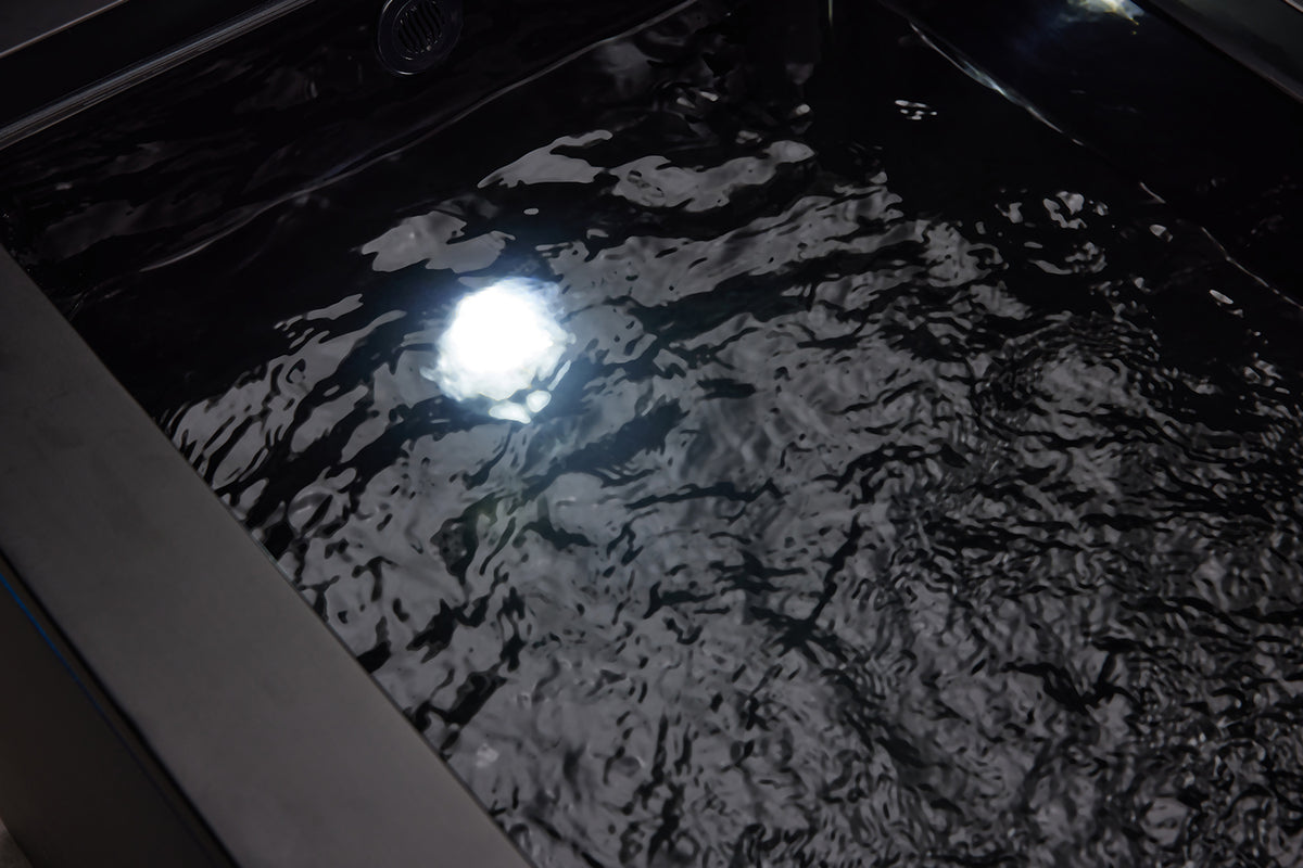 Absolute Zero outdoor ice bath, angled view
