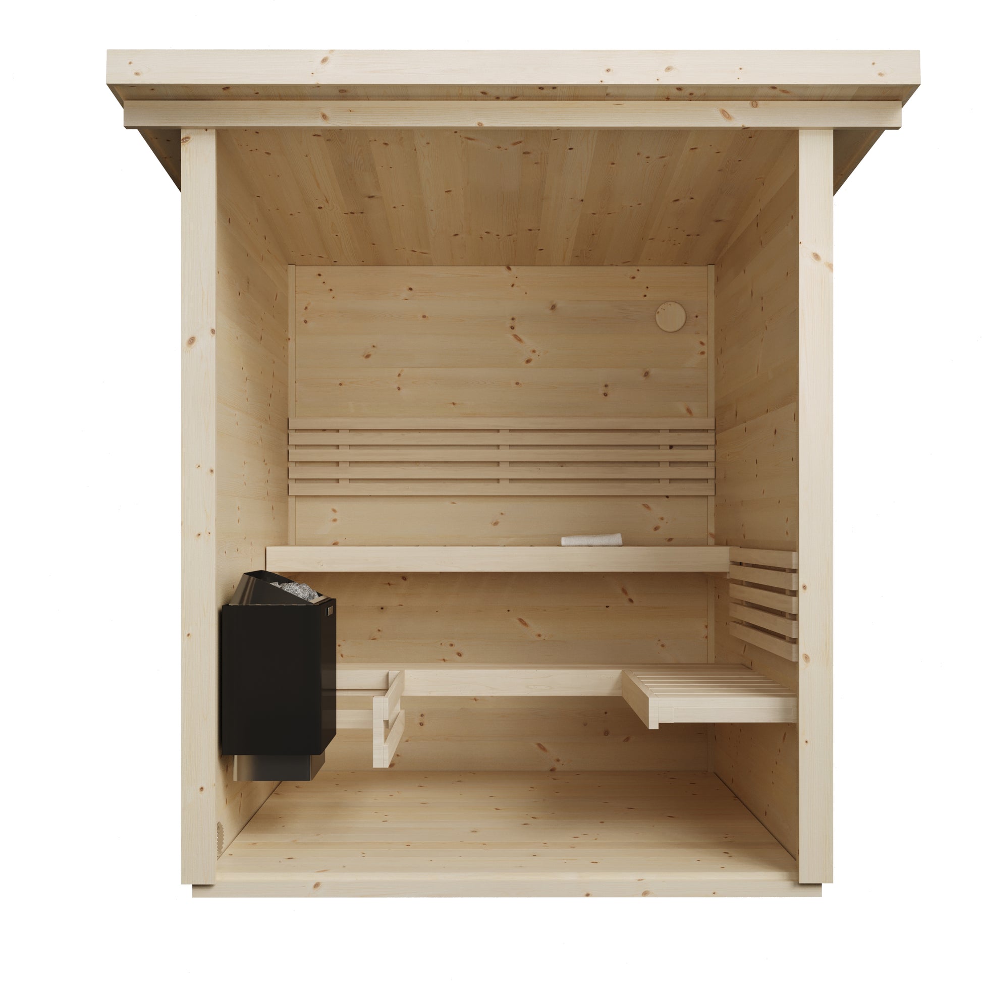 Honka 180 sauna cabin three-quarter view