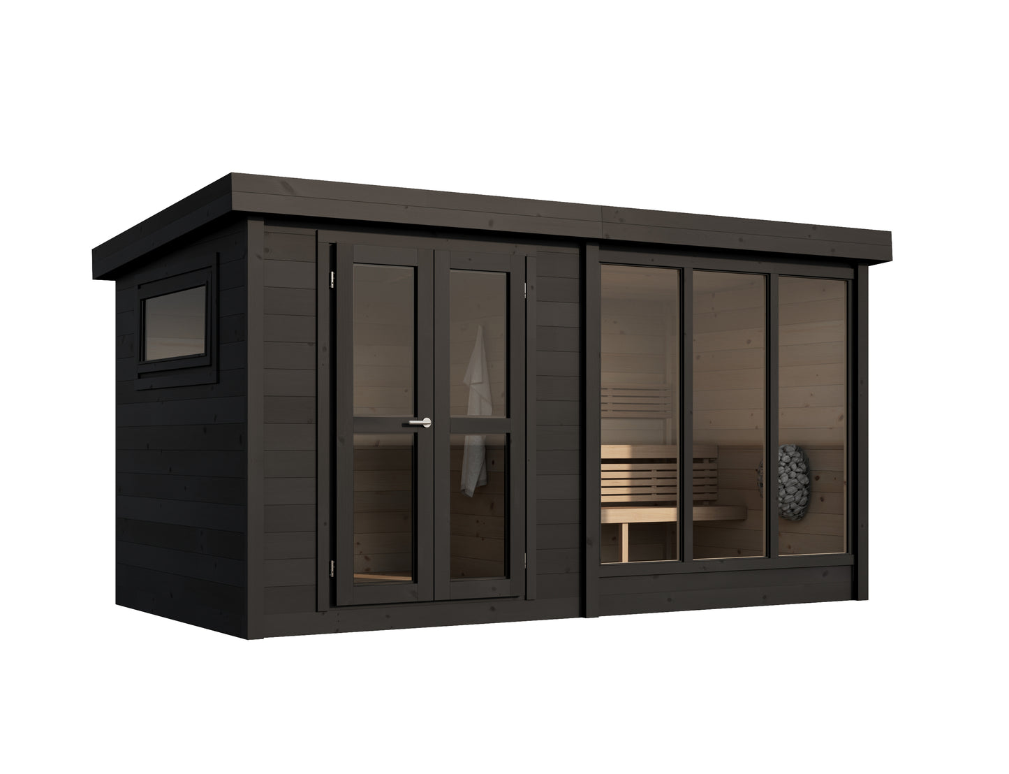 Honka 215 Lobby sauna cabin three-quarter view