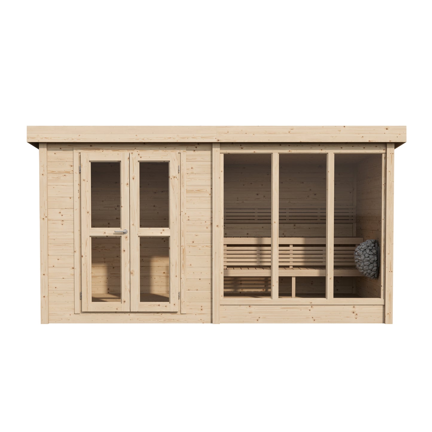 Honka 215 Lobby sauna cabin elevation