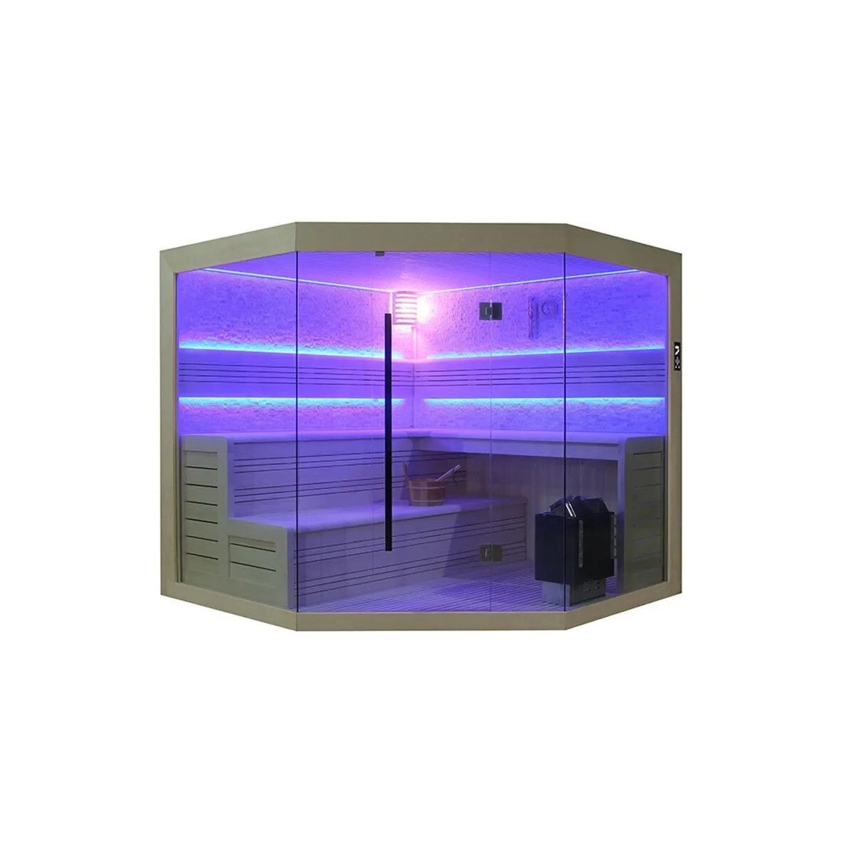 Marriott 200 Outdoor Sauna (White Stone) – 3 Person | Steam & Oak