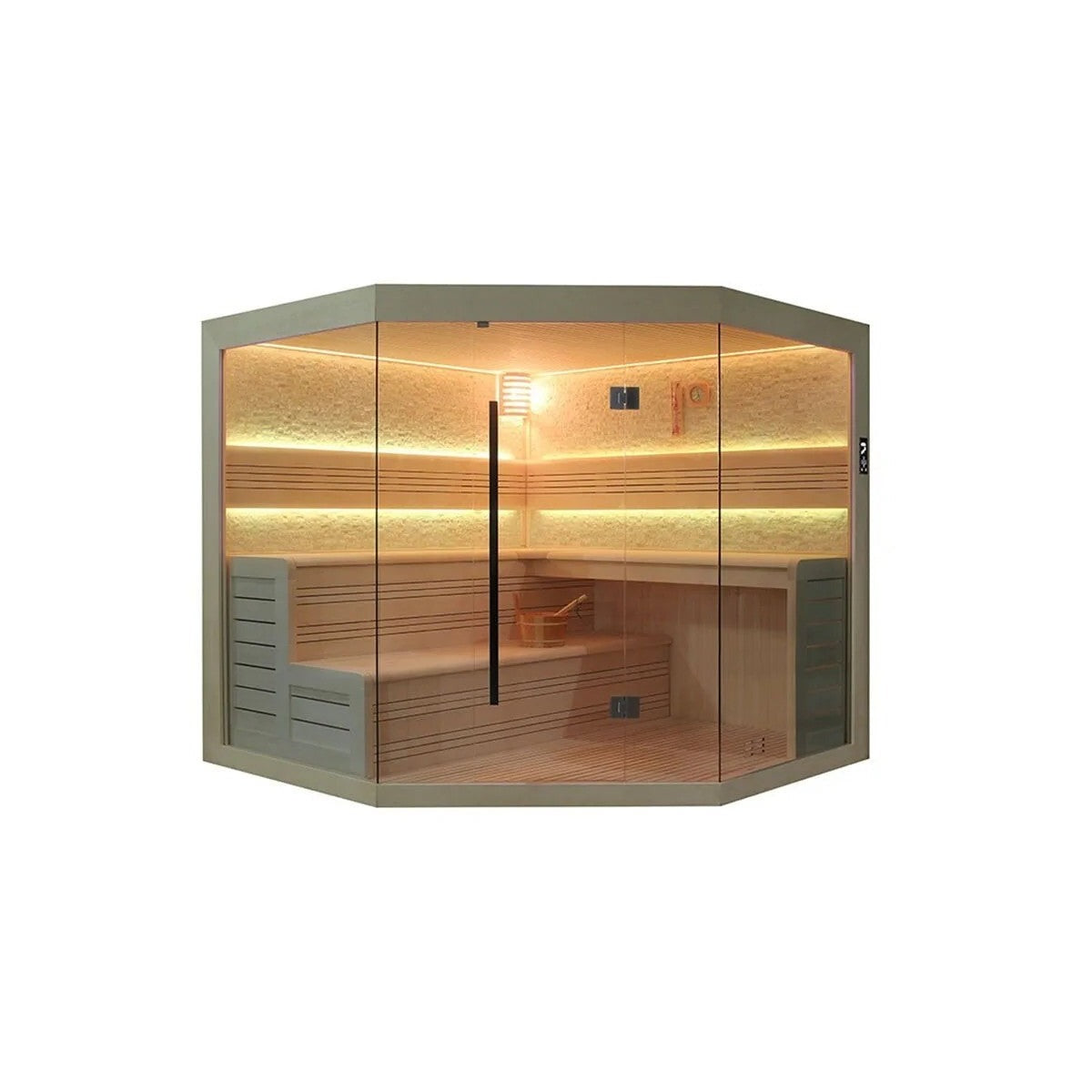 Marriott 200 Outdoor Sauna (White Stone) – 3 Person | Steam & Oak
