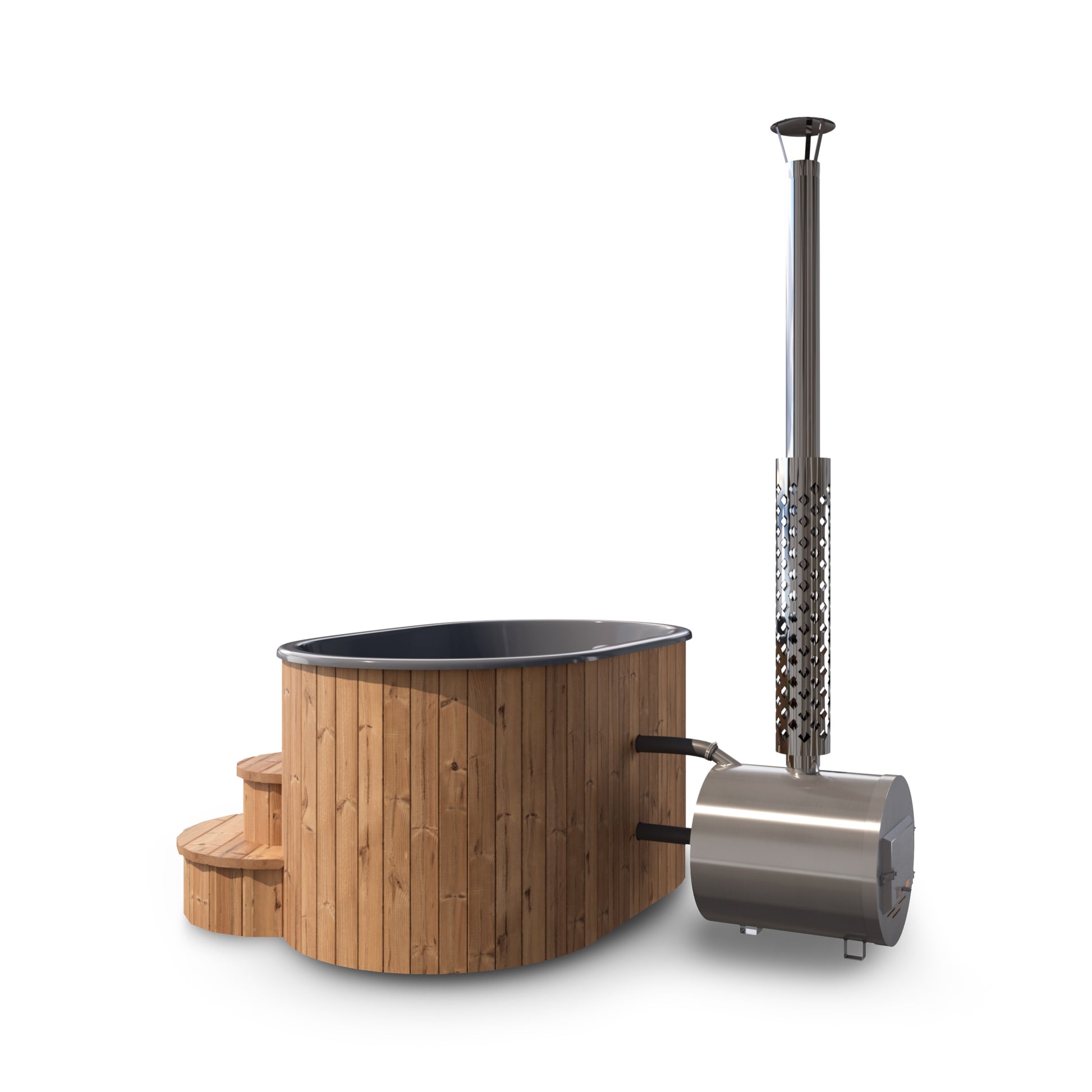 Hehku 800 wood-fired hot tub, alternative view