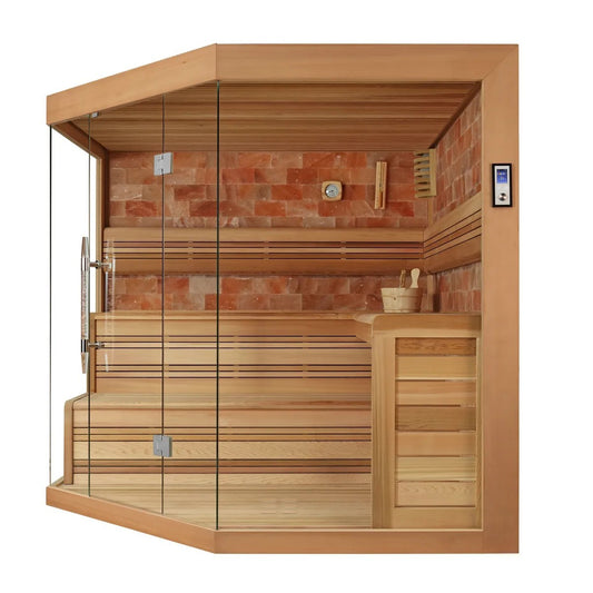 Prism Indoor Sauna (Crystal Culture Stone) – 4 Person | Steam & Oak