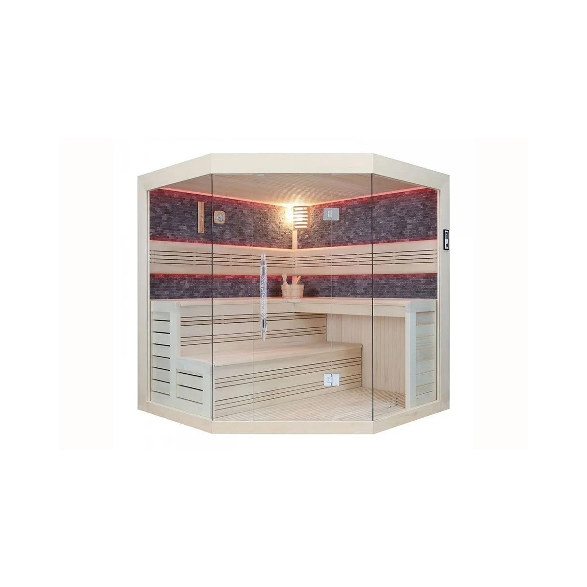 Marriott 200 Outdoor Sauna (Black Stone) – 3 Person | Steam & Oak