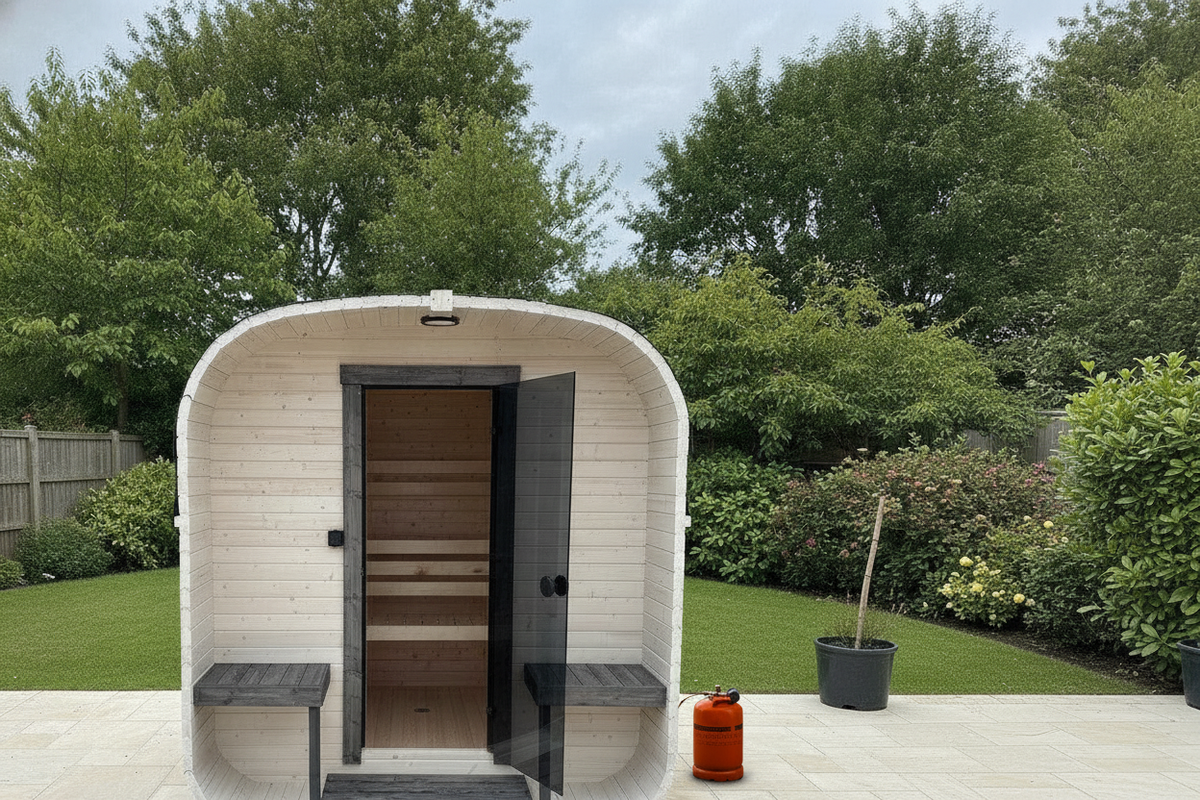 & Gas Cube Sauna 2.4m Double Shelf