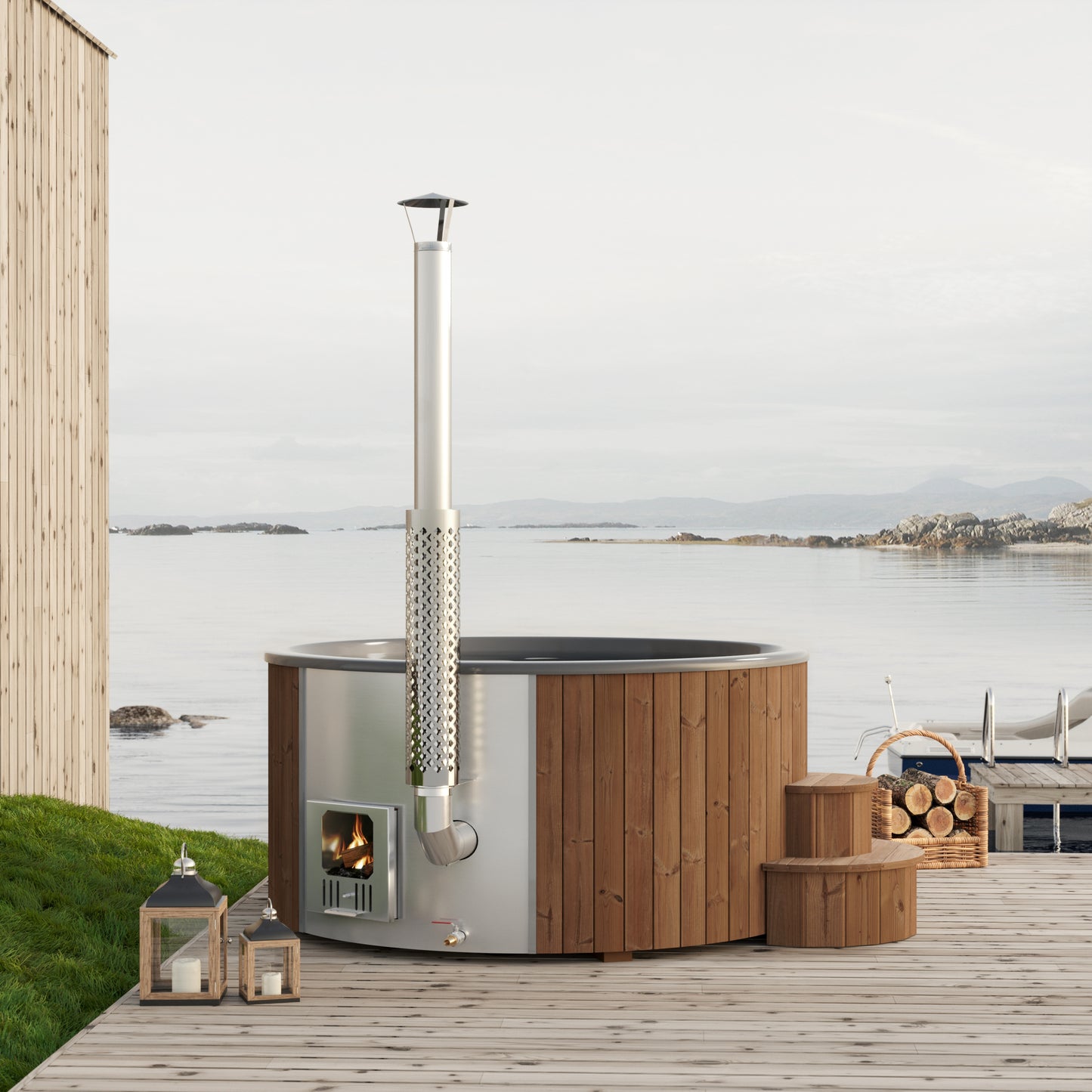 Hehku 1650 XL wood-fired hot tub, product view