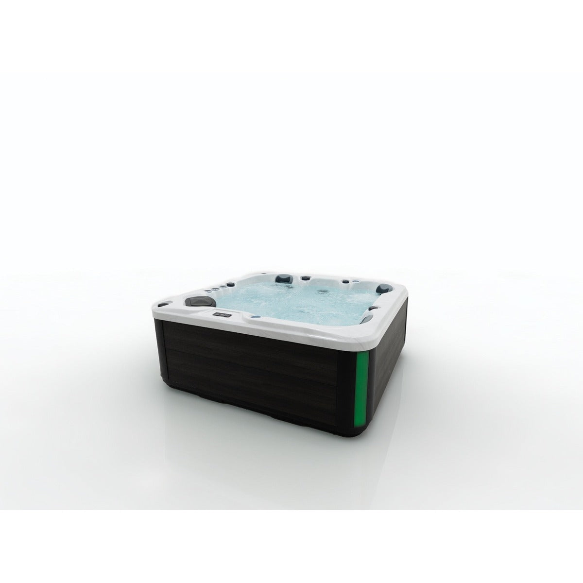 Elysium Dual 7 Plug & Play Hot Tub — 5 Person with Dual Loungers | Steam & Oak