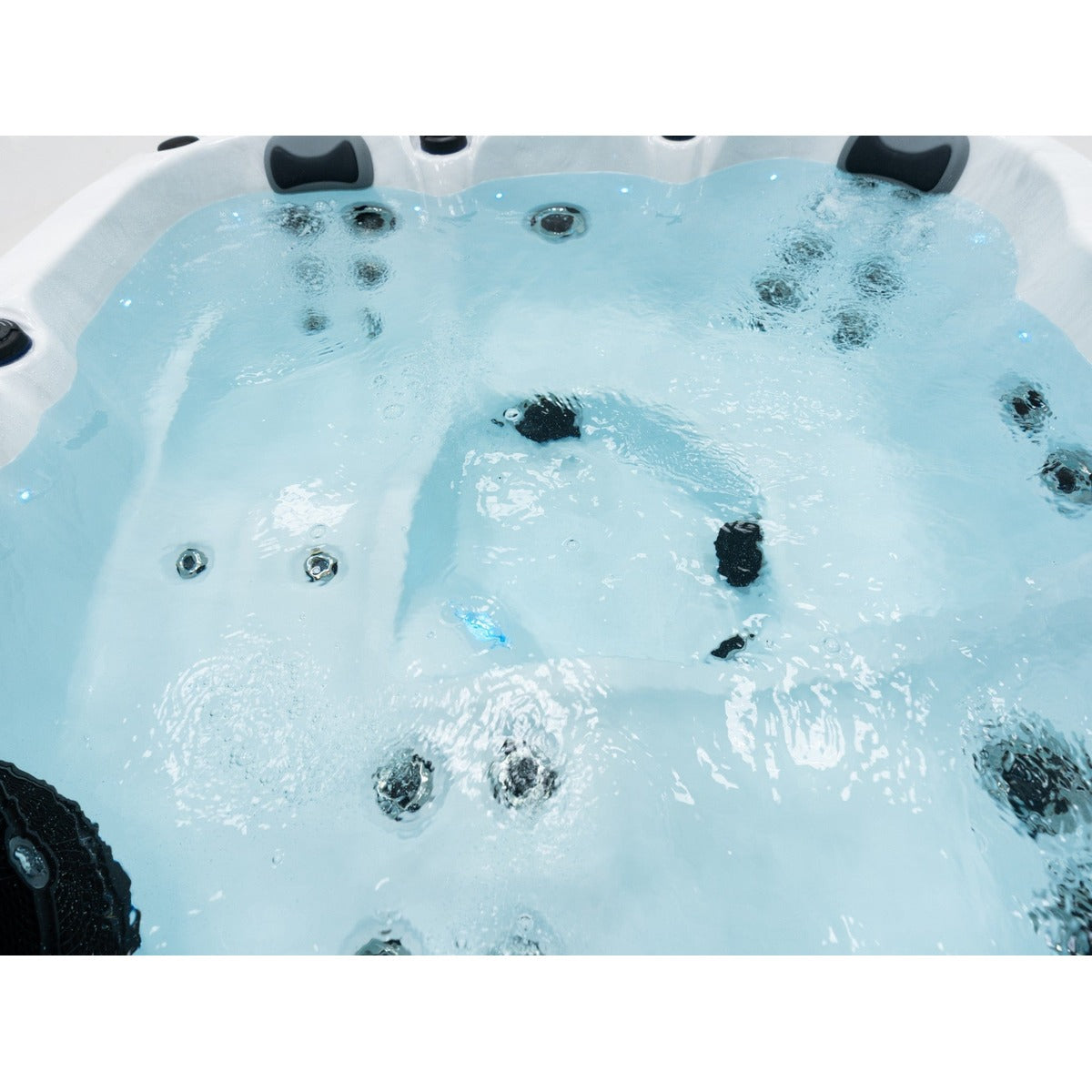 Elysium Dual 7 Plug & Play Hot Tub — 5 Person with Dual Loungers | Steam & Oak