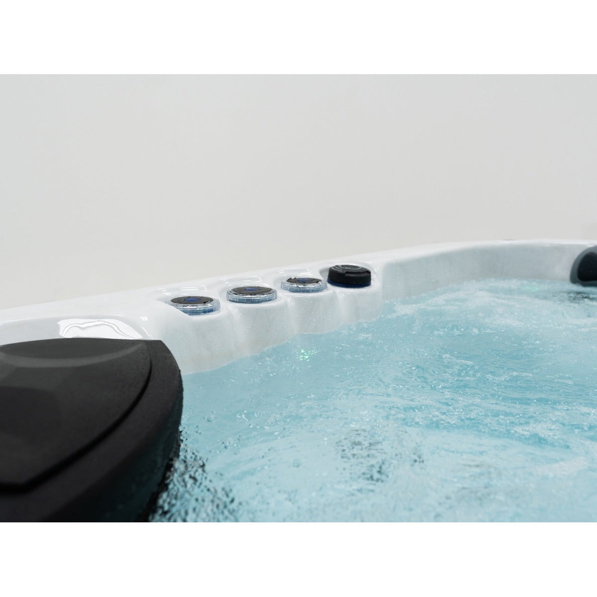 Elysium Dual 7 Plug & Play Hot Tub — 5 Person with Dual Loungers | Steam & Oak