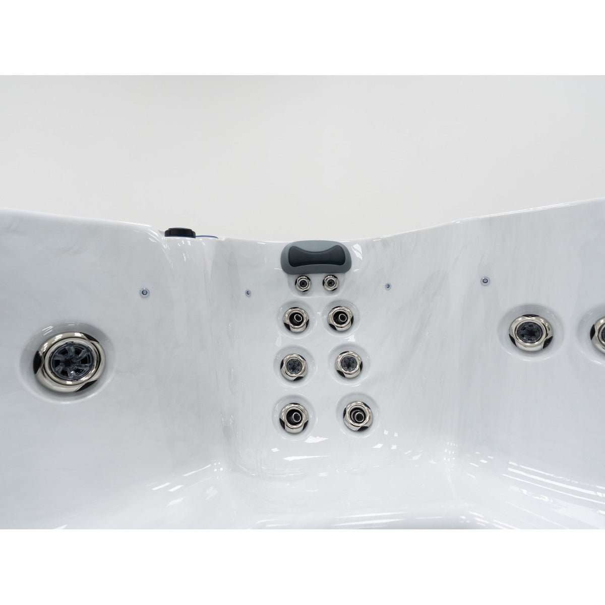 Elysium Dual 7 Plug & Play Hot Tub — 5 Person with Dual Loungers | Steam & Oak